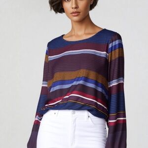 LOFT Multicolor Striped Blouse